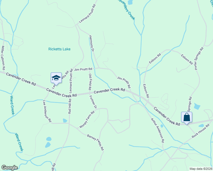 map of restaurants, bars, coffee shops, grocery stores, and more near 1379 Cavender Creek Road in Dahlonega