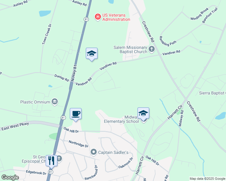 map of restaurants, bars, coffee shops, grocery stores, and more near 238 Bronson Ridge in Anderson