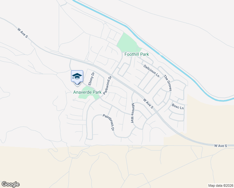 map of restaurants, bars, coffee shops, grocery stores, and more near Candleberry Way in Palmdale