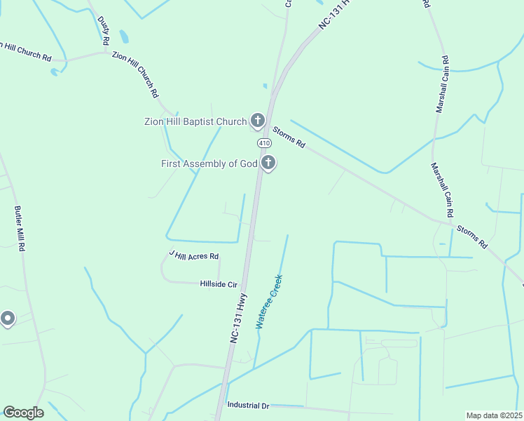 map of restaurants, bars, coffee shops, grocery stores, and more near 12695 North Carolina 131 Highway in Bladenboro