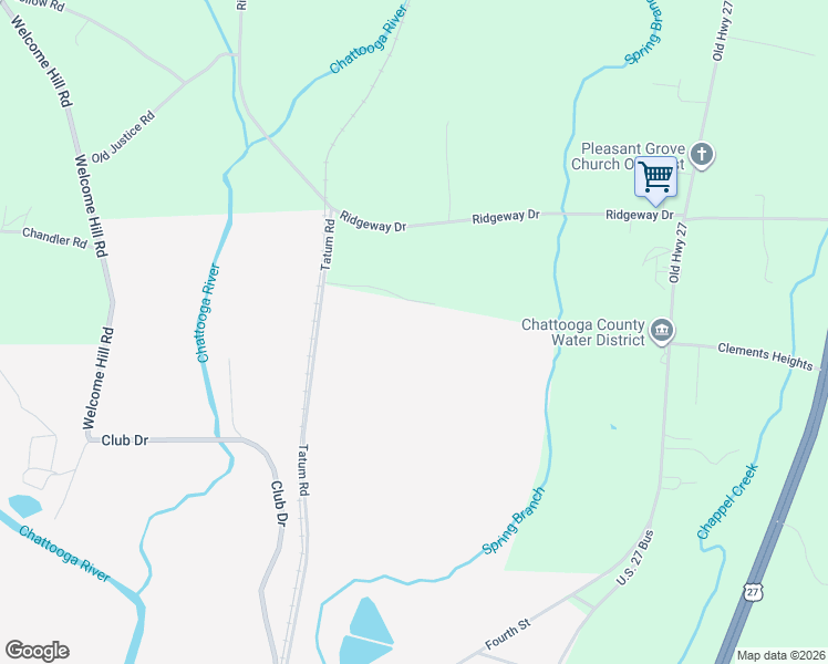 map of restaurants, bars, coffee shops, grocery stores, and more near 910 Tatum Road in Trion