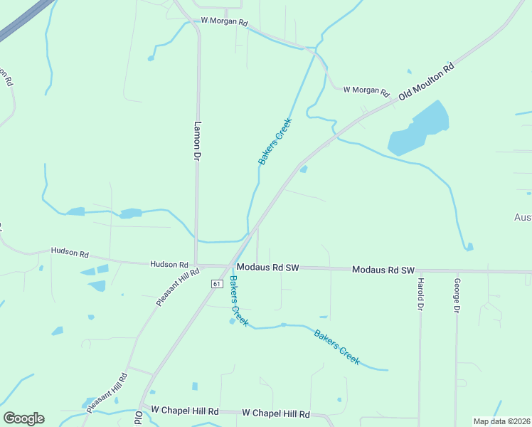 map of restaurants, bars, coffee shops, grocery stores, and more near 3570 Old Moulton Road in Decatur