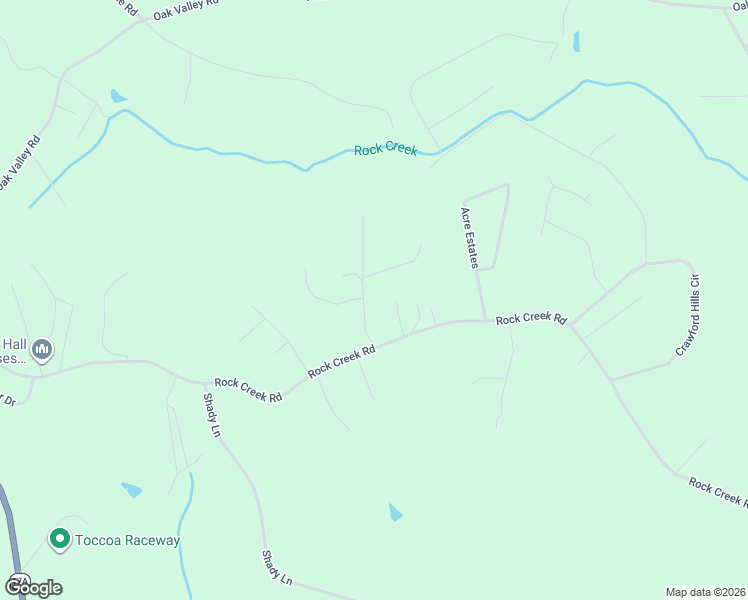 map of restaurants, bars, coffee shops, grocery stores, and more near 134 Edwards Drive in Toccoa