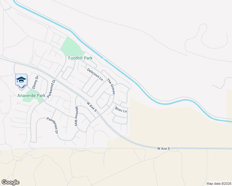 map of restaurants, bars, coffee shops, grocery stores, and more near 2142 Shellbark Court in Palmdale