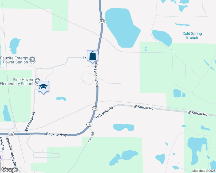 map of restaurants, bars, coffee shops, grocery stores, and more near 3201 South Reynolds Road in Bauxite