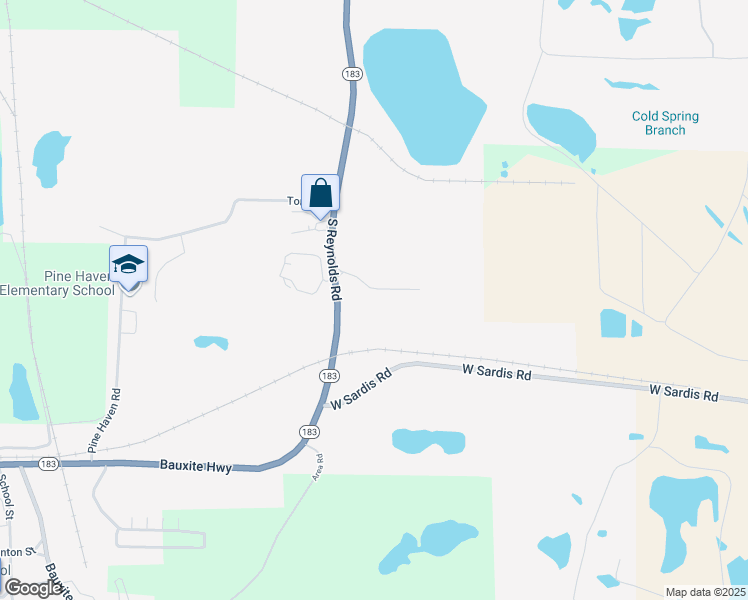 map of restaurants, bars, coffee shops, grocery stores, and more near 3201 South Reynolds Road in Bauxite