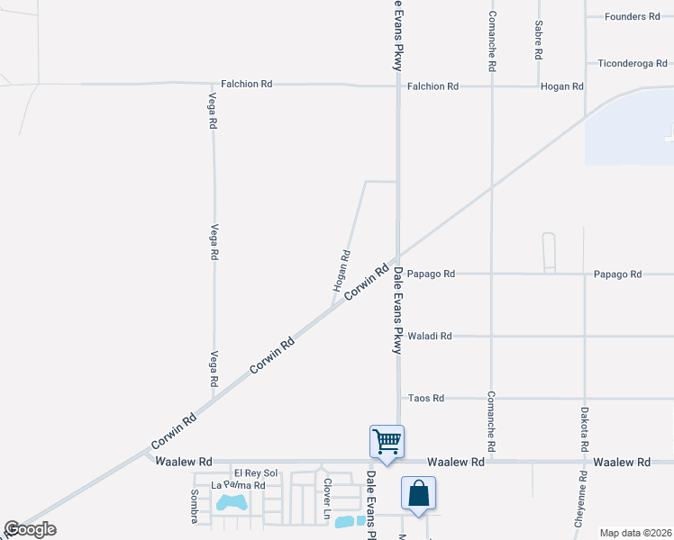 map of restaurants, bars, coffee shops, grocery stores, and more near 20790-20820 Hogan Road in Apple Valley