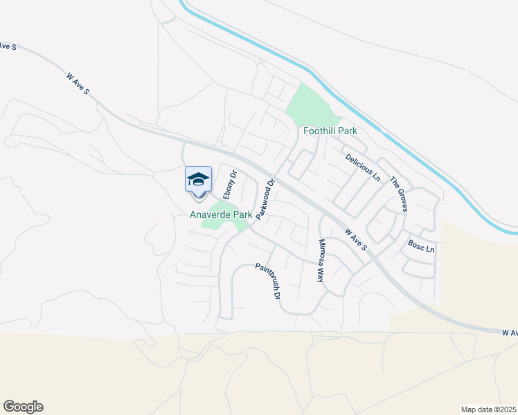 map of restaurants, bars, coffee shops, grocery stores, and more near 37518 Henna Lane in Palmdale