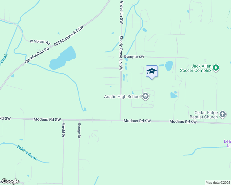 map of restaurants, bars, coffee shops, grocery stores, and more near 2405 Shady Grove Lane Southwest in Decatur