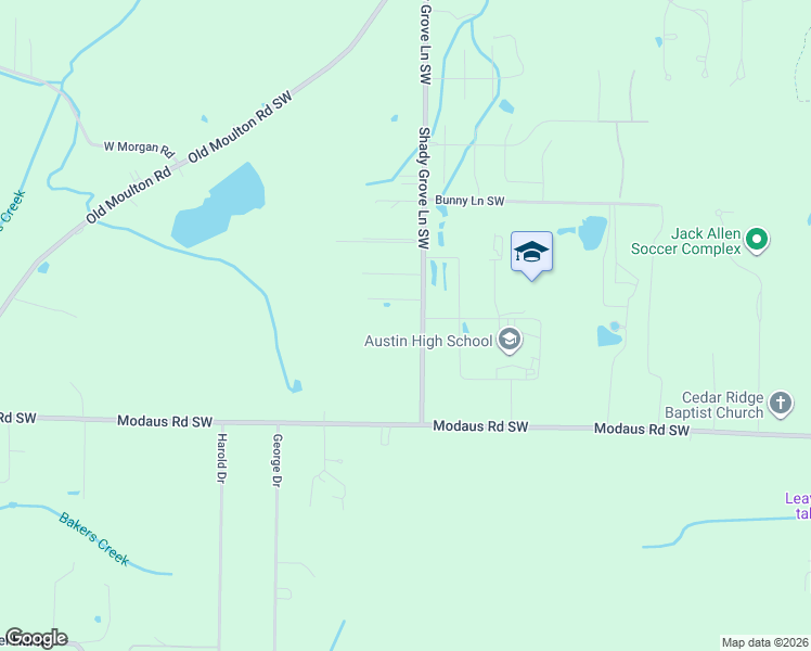 map of restaurants, bars, coffee shops, grocery stores, and more near 2405 Shady Grove Lane Southwest in Decatur