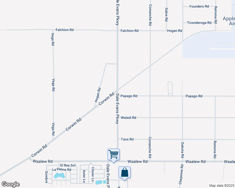 map of restaurants, bars, coffee shops, grocery stores, and more near 17309 Dale Evans Parkway in Apple Valley