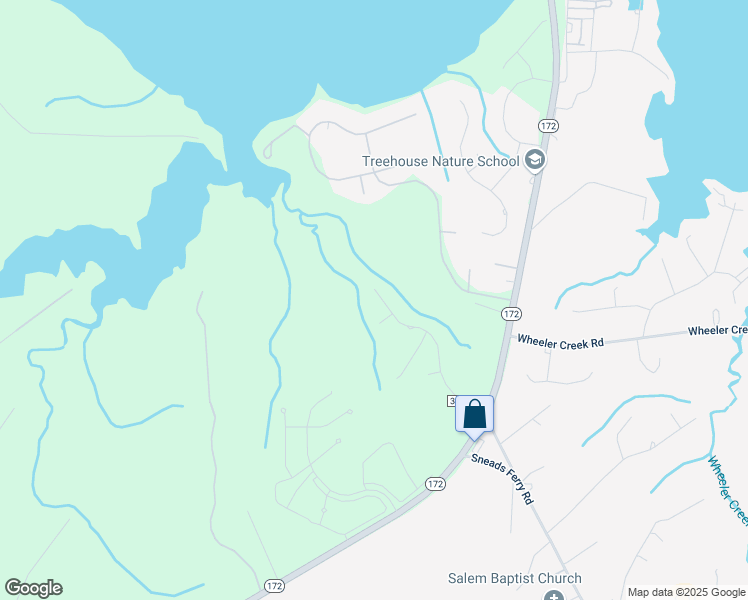 map of restaurants, bars, coffee shops, grocery stores, and more near 227 Peggy's Trace in Sneads Ferry