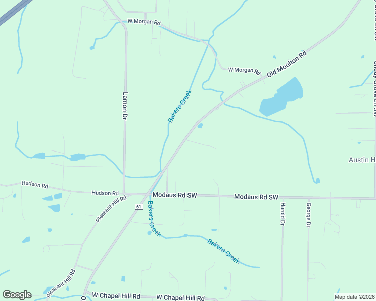 map of restaurants, bars, coffee shops, grocery stores, and more near 3570 Old Moulton Road in Decatur