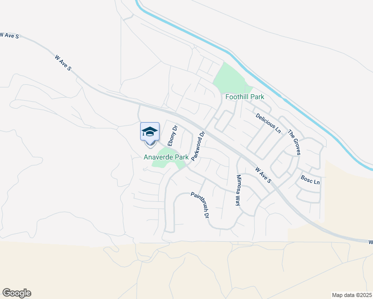 map of restaurants, bars, coffee shops, grocery stores, and more near 37518 Henna Lane in Palmdale