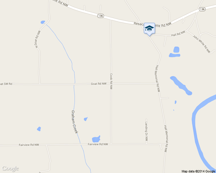 map of restaurants, bars, coffee shops, grocery stores, and more near 322 Goat Road Northwest in Resaca