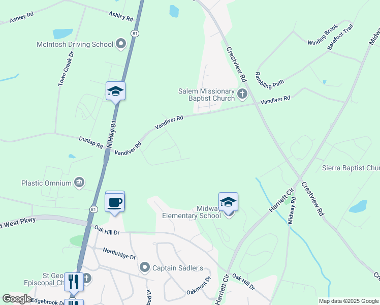 map of restaurants, bars, coffee shops, grocery stores, and more near 238 Bronson Ridge in Anderson