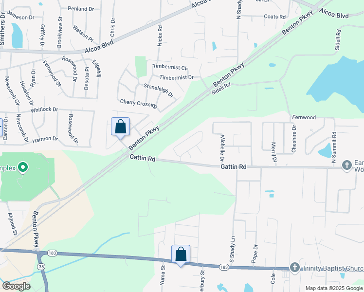 map of restaurants, bars, coffee shops, grocery stores, and more near 2991 Wild Berry Drive in Benton