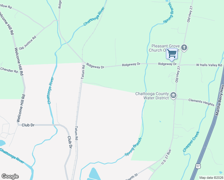 map of restaurants, bars, coffee shops, grocery stores, and more near 910 Tatum Road in Trion