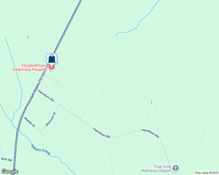 map of restaurants, bars, coffee shops, grocery stores, and more near 340 Lucys Drive in Clarkton
