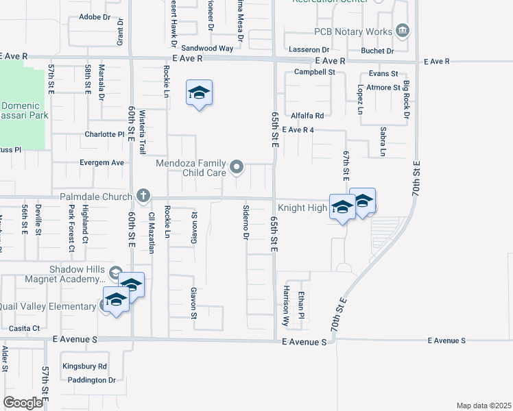 map of restaurants, bars, coffee shops, grocery stores, and more near 6324 Katrina Place in Palmdale