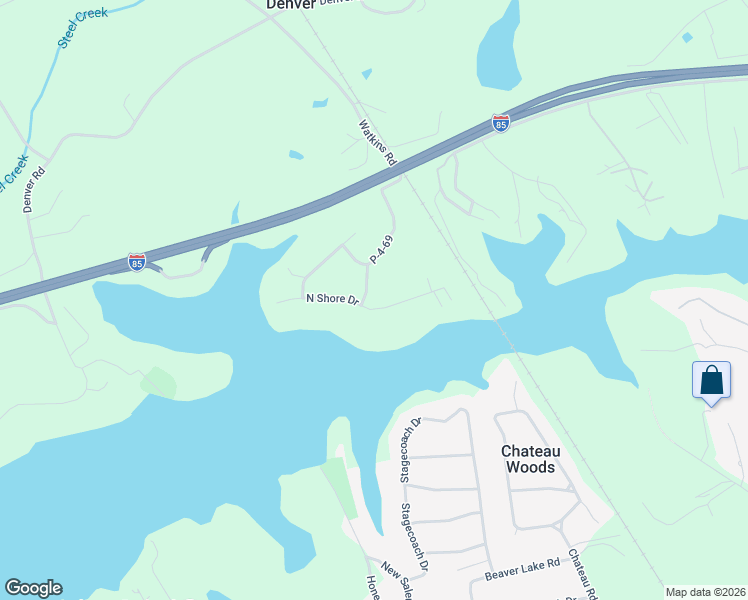 map of restaurants, bars, coffee shops, grocery stores, and more near 1026 North Shore Drive in Anderson