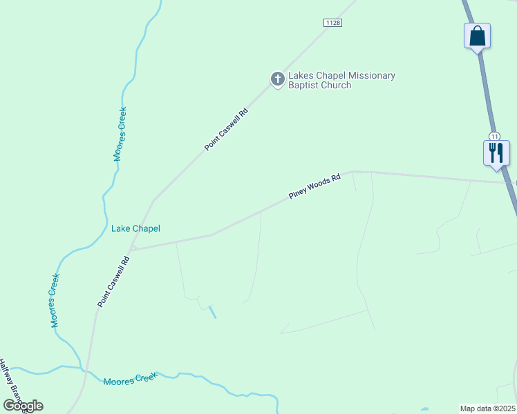 map of restaurants, bars, coffee shops, grocery stores, and more near 9564 Piney Woods Road in Willard