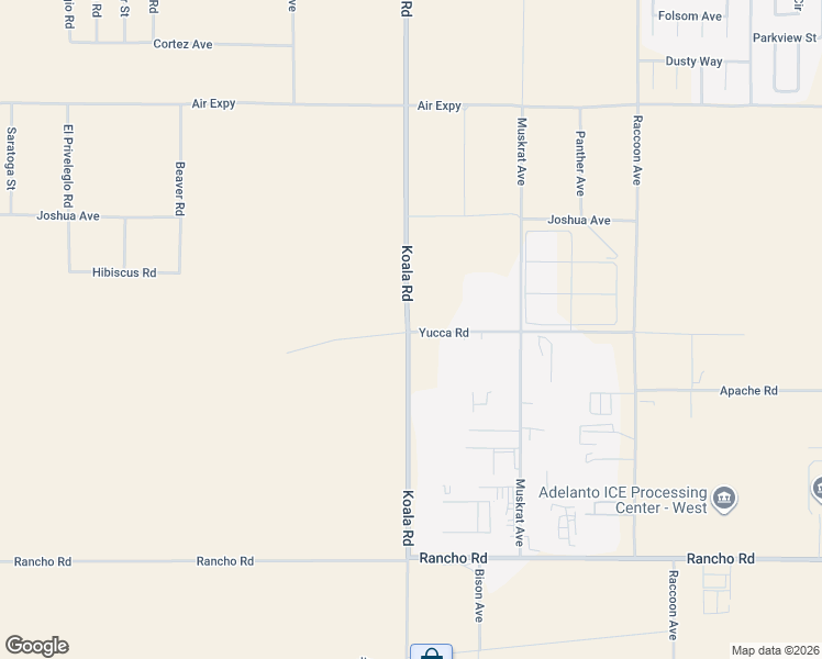 map of restaurants, bars, coffee shops, grocery stores, and more near 9700 Yucca Road in Adelanto