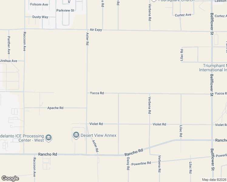 map of restaurants, bars, coffee shops, grocery stores, and more near Yucca Road in Adelanto