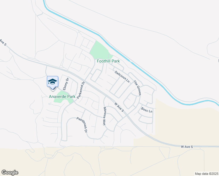 map of restaurants, bars, coffee shops, grocery stores, and more near 37461 Limelight Way in Palmdale