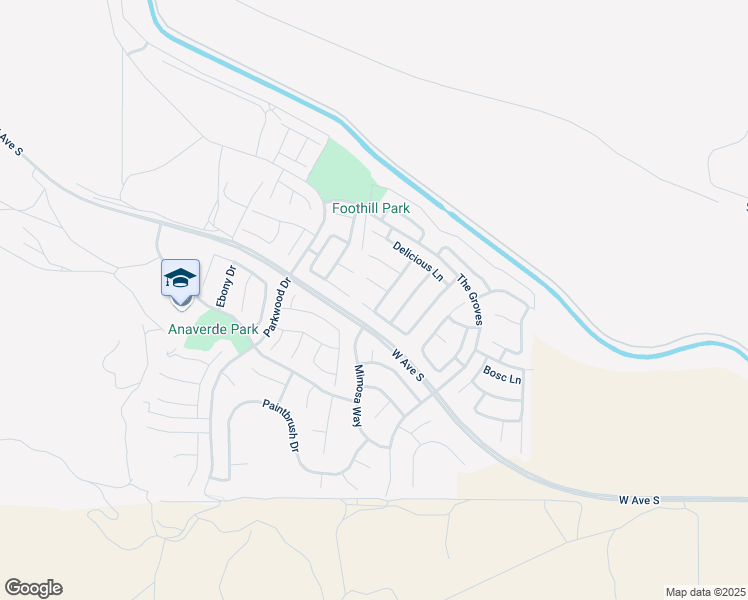 map of restaurants, bars, coffee shops, grocery stores, and more near 37461 Limelight Way in Palmdale