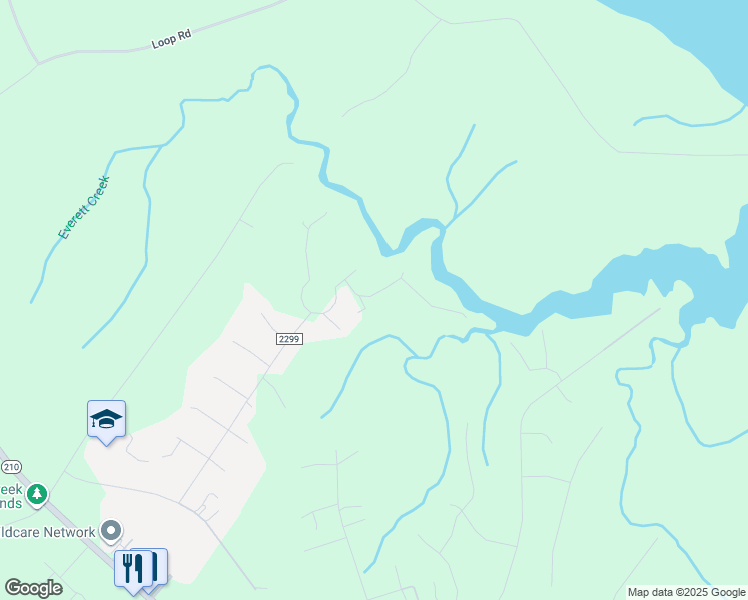 map of restaurants, bars, coffee shops, grocery stores, and more near 108 Velma Lane in Sneads Ferry