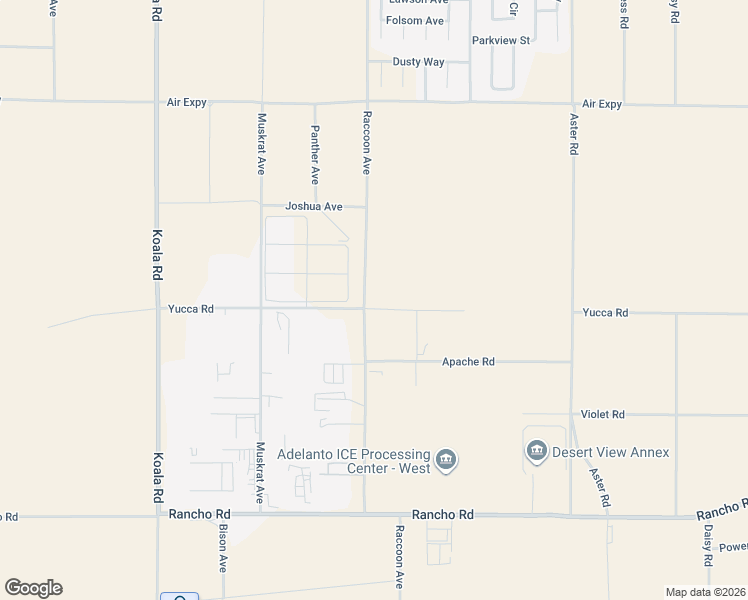 map of restaurants, bars, coffee shops, grocery stores, and more near 17235 Raccoon Avenue in Adelanto
