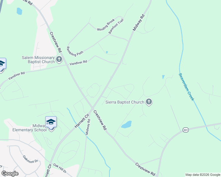 map of restaurants, bars, coffee shops, grocery stores, and more near 3324 Midway Road in Anderson