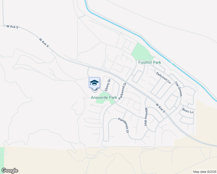 map of restaurants, bars, coffee shops, grocery stores, and more near 37534 Ebony Drive in Palmdale
