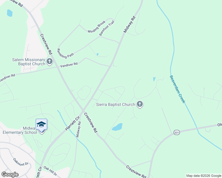 map of restaurants, bars, coffee shops, grocery stores, and more near 3400 Midway Road in Anderson