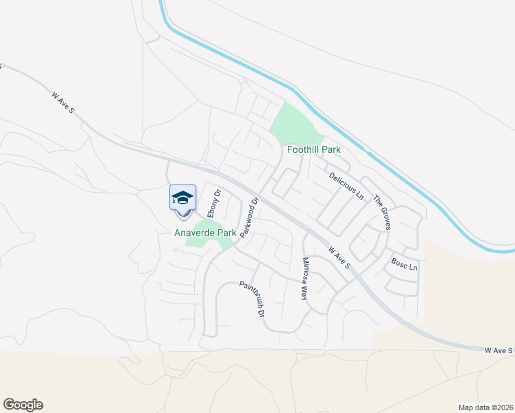 map of restaurants, bars, coffee shops, grocery stores, and more near 37601 Ficus Court in Palmdale