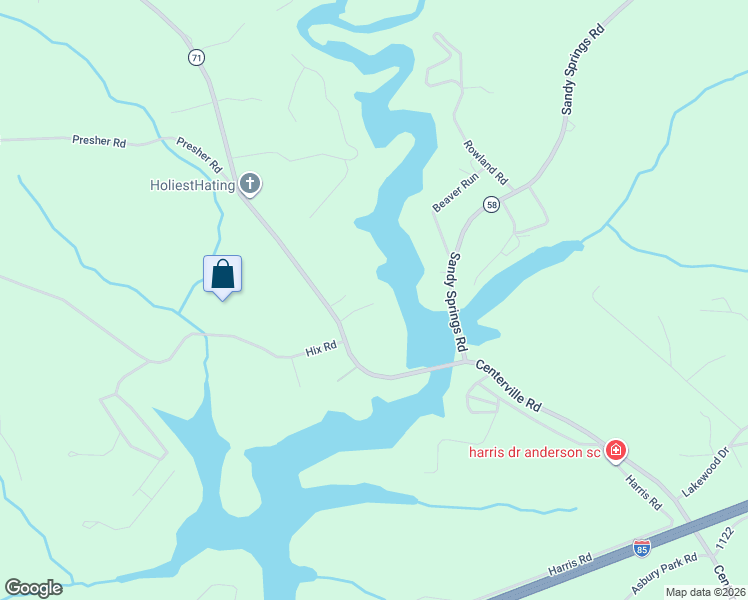 map of restaurants, bars, coffee shops, grocery stores, and more near 3306 Centerville Road in Anderson