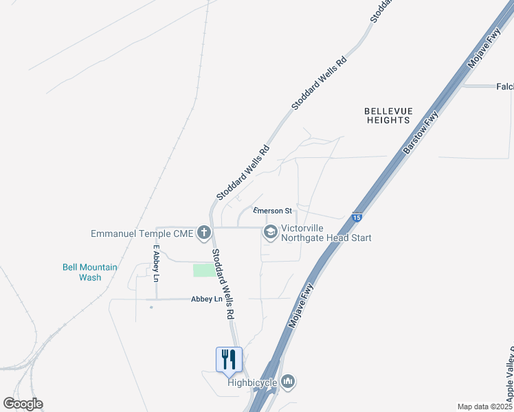 map of restaurants, bars, coffee shops, grocery stores, and more near 17371 Neptune Avenue in Victorville