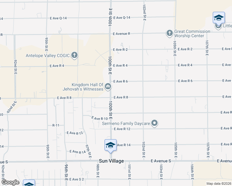 map of restaurants, bars, coffee shops, grocery stores, and more near 10031 East Avenue R 8 in Littlerock