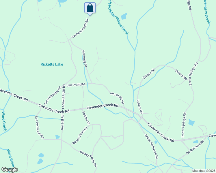 map of restaurants, bars, coffee shops, grocery stores, and more near 234 Jim Pruitt Road in Dahlonega