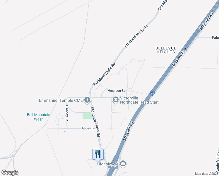 map of restaurants, bars, coffee shops, grocery stores, and more near 17371 Neptune Avenue in Victorville