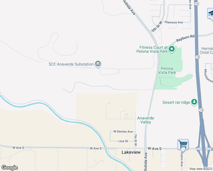 map of restaurants, bars, coffee shops, grocery stores, and more near Ave R-8 in Palmdale