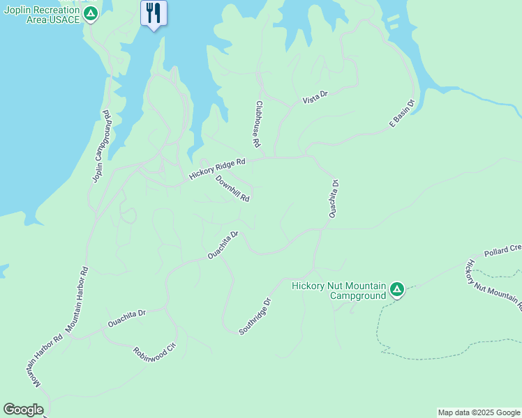map of restaurants, bars, coffee shops, grocery stores, and more near 25 Sycamore Drive in Mount Ida