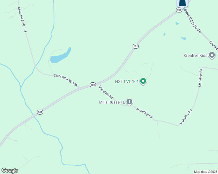 map of restaurants, bars, coffee shops, grocery stores, and more near 1772 Mahaffey Road in Gray Court