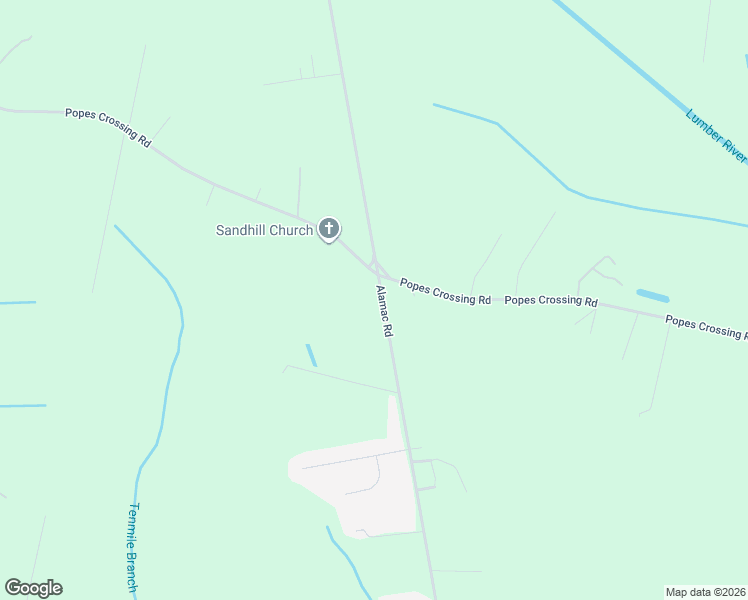 map of restaurants, bars, coffee shops, grocery stores, and more near 3608 Alamac Road in Lumberton