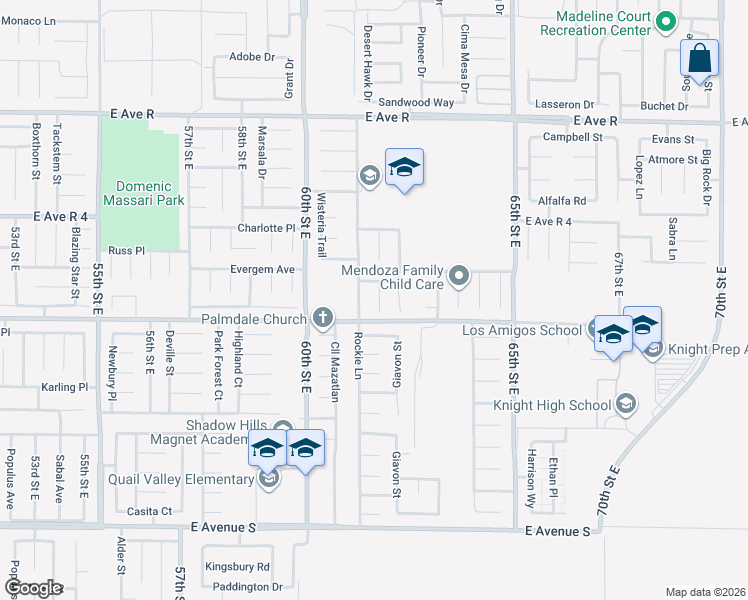 map of restaurants, bars, coffee shops, grocery stores, and more near 37623 Teal Street in Palmdale