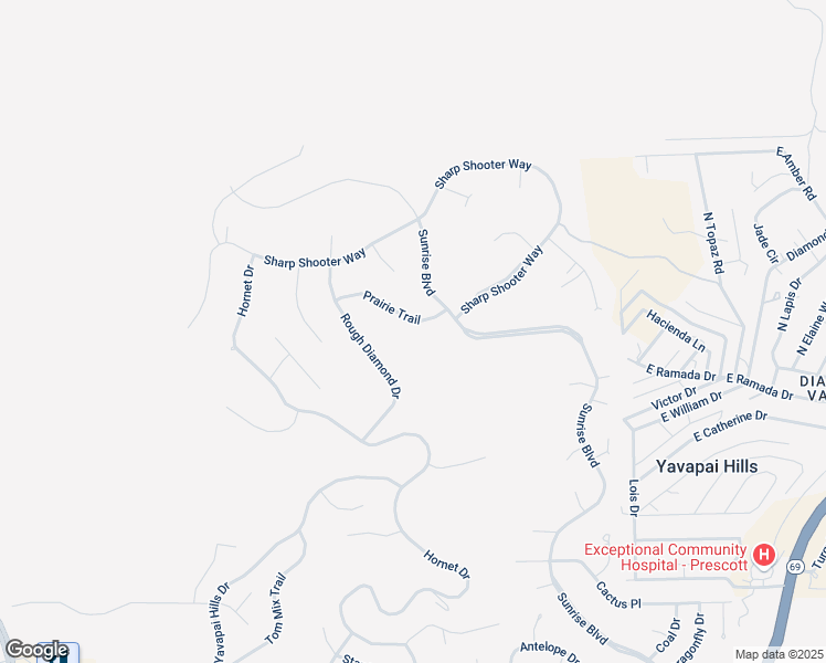 map of restaurants, bars, coffee shops, grocery stores, and more near 4619 Prairie Trail in Prescott