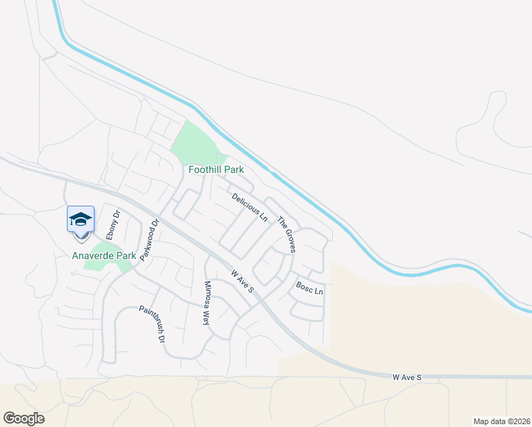 map of restaurants, bars, coffee shops, grocery stores, and more near 2259 Delicious Lane in Palmdale