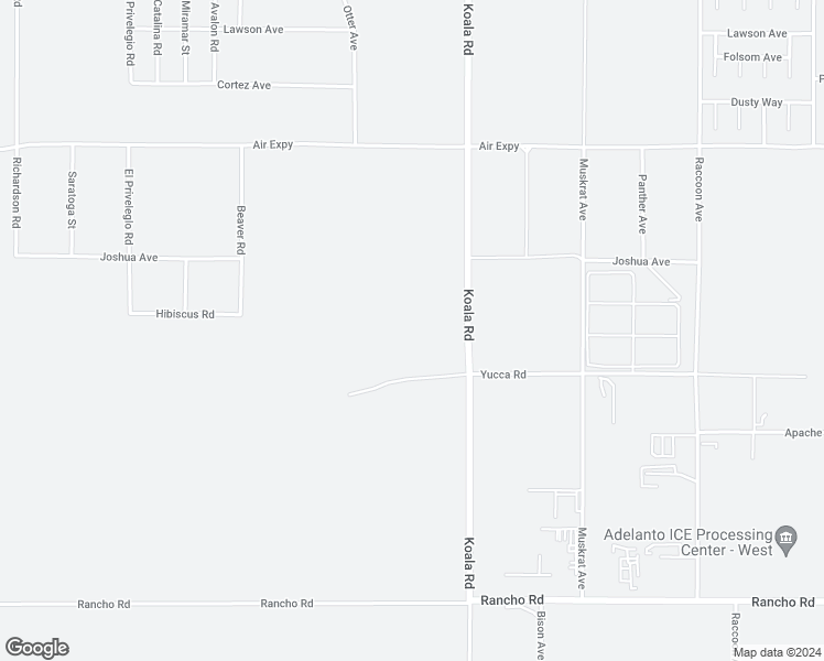 map of restaurants, bars, coffee shops, grocery stores, and more near 17374 Koala Road in Adelanto