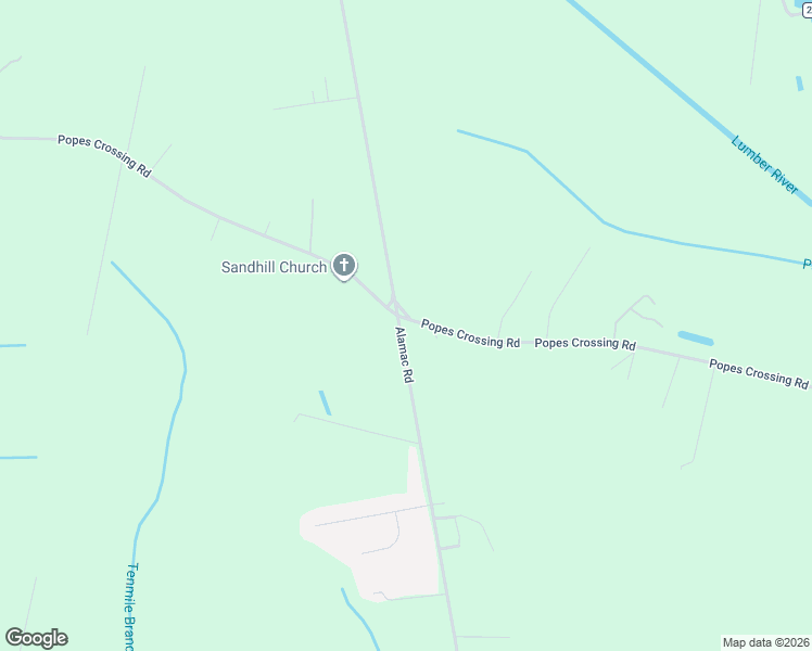 map of restaurants, bars, coffee shops, grocery stores, and more near 3608 Alamac Road in Lumberton